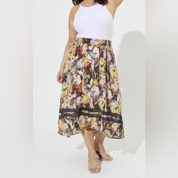 Torrid Floral Boho High Low Maxi Skirt 1 L XL - Picture 5 of 5